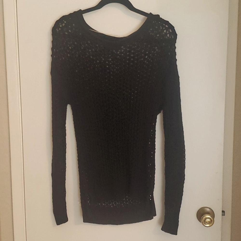 Black Open Knit Sweater
